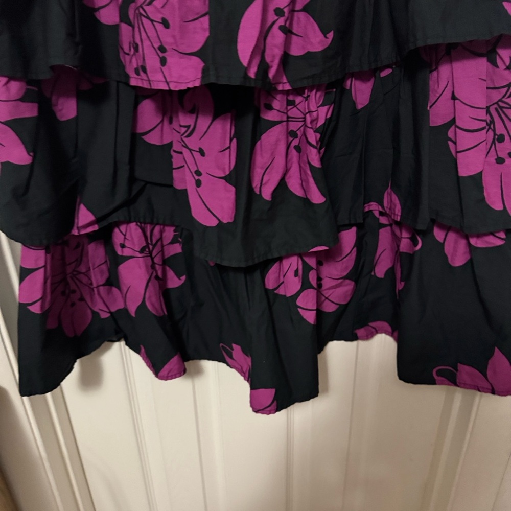 Who What Wear Black and Purple Skirt